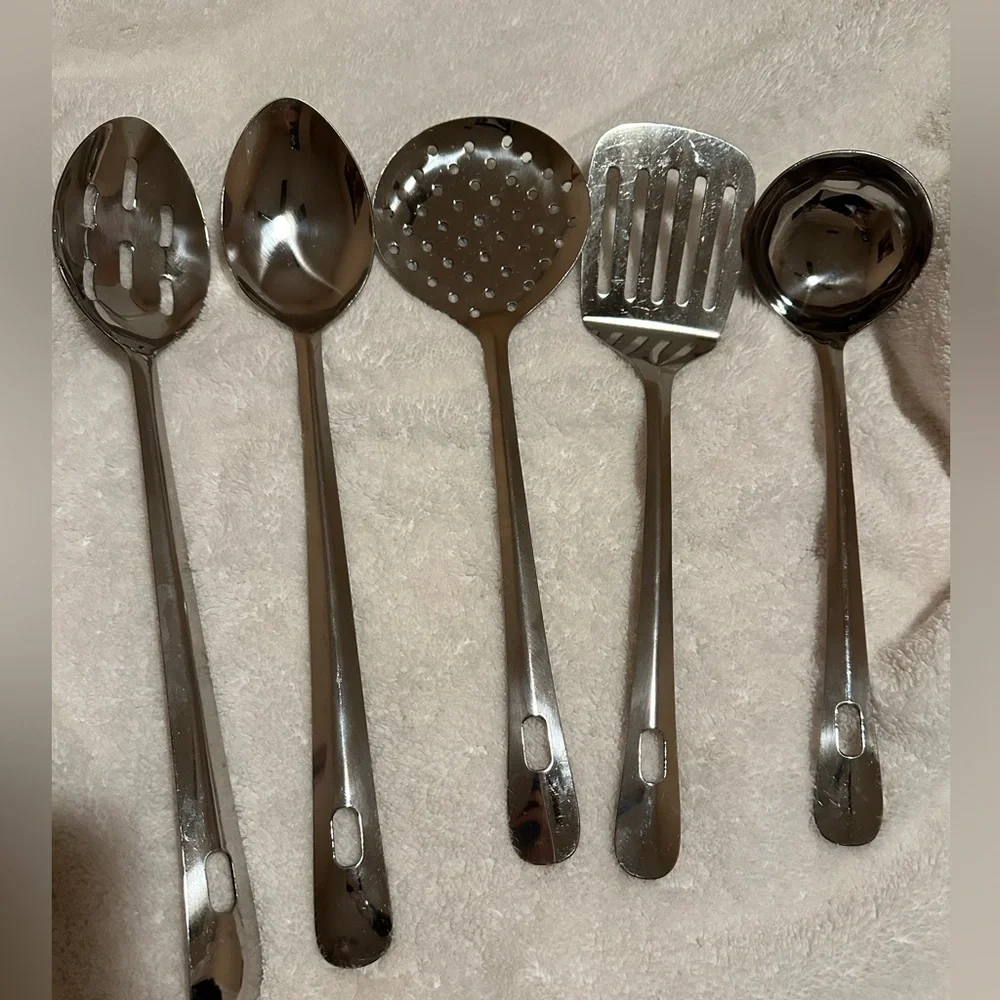 5 pack stainless steel steel spoons and utensils for dinnerware for rice salad